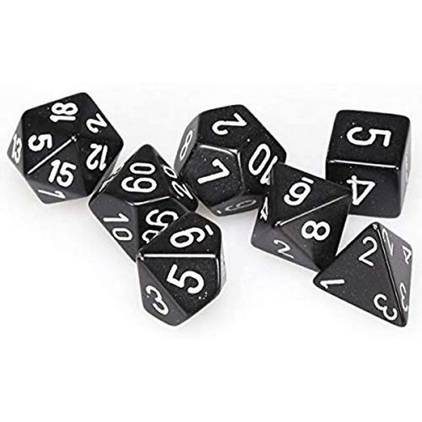 Chessex - Set of 7 Polyhedral Dice - Opaque White and Black