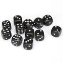 Chessex - Set of 12 dice 6 - 16mm - Borealis Smoke / Silver