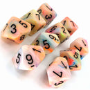 Chessex - Set of 10 dice - 16mm - Festive Circus / Black
