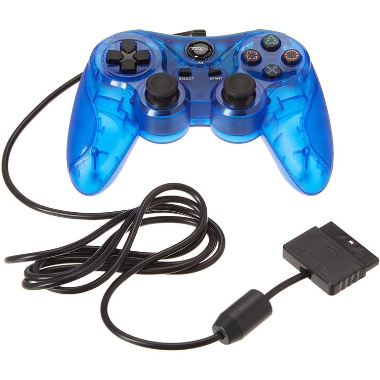 TTX - Manette avec fil pour Playstation 2 - Clear Blue