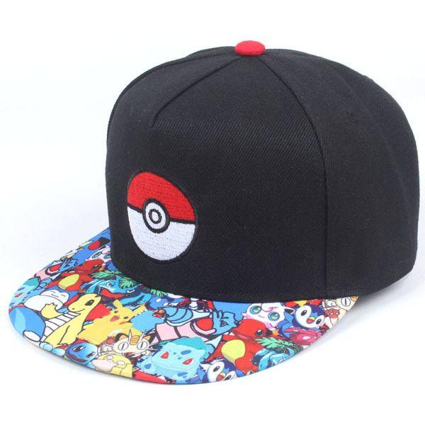 Casquette ajustable noire de Pokémon Pokéball