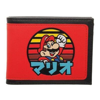 Super Mario Bros red and black bi-fold wallet.