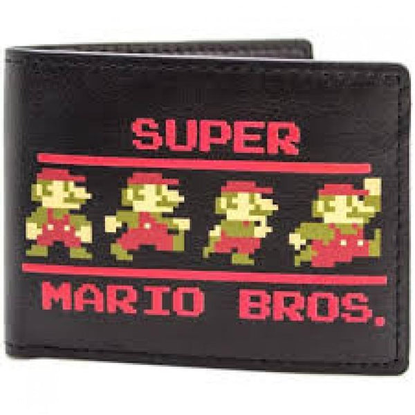 Super Mario Bros. black and red bifold wallet. vintage