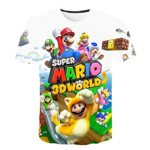 T-shirt blanc de Super Mario 3D World   ( Grandeur enfants / 6 ans )