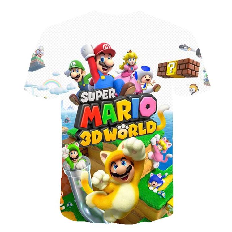 T-shirt blanc de Super Mario 3D World   ( Grandeur enfants / 6 ans )