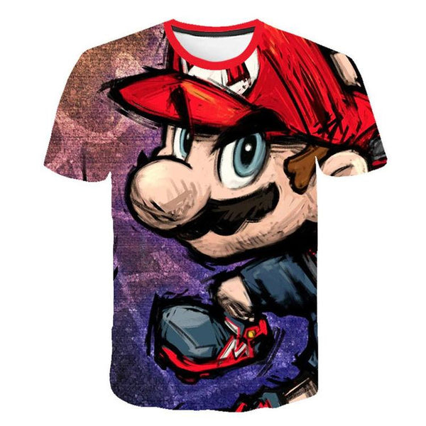 T-shirt de Super Mario Bros.  -  Mario Faché soccer    ( Grandeur enfants / 7-8 ans )