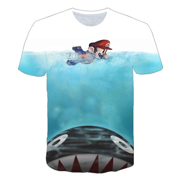 Super Mario Bros t-shirt. with swimming Mario (Children size / 9-10 years old)