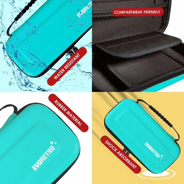 Evoretro - Étui de voyage pour Nintendo Switch Lite  -  Turquoise