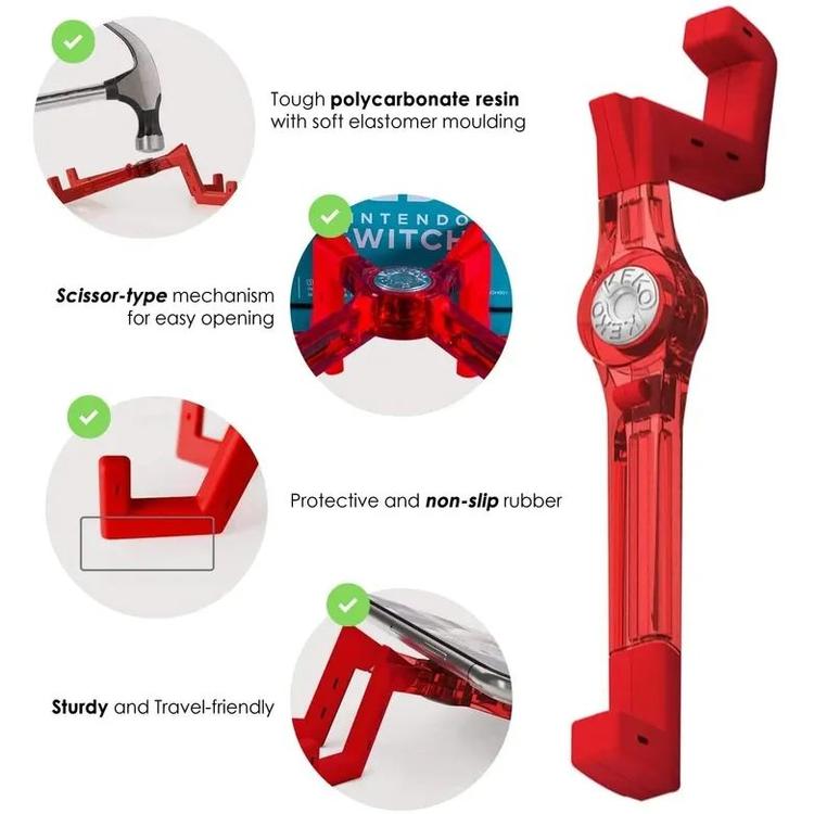 Evoretro - Support Pliable rouge pour Nintendo Switch