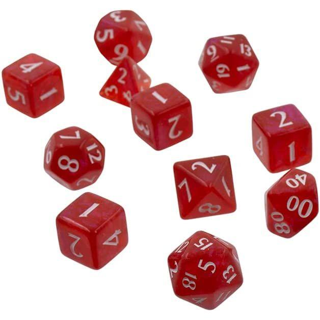 Ultra Pro - 11 Polyhedral Dice Set - Eclipse - Apple Red
