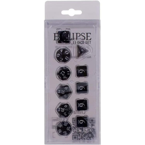 Ultra Pro - 11 Polyhedral Dice Set - Eclipse - Jet Black