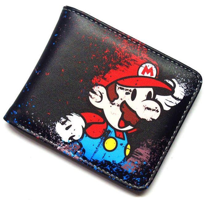 Portefeuille à deux volets noir de Super Mario Bros.