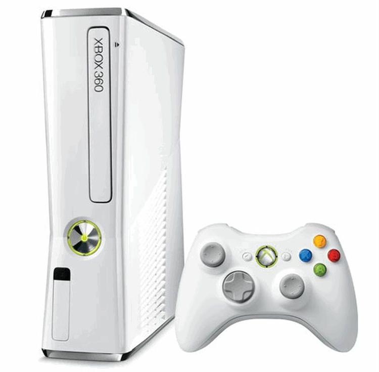 Microsoft Xbox 360 Model 2 (SLIM) - White / Chrome - 60GB ( Box not included ) (used)