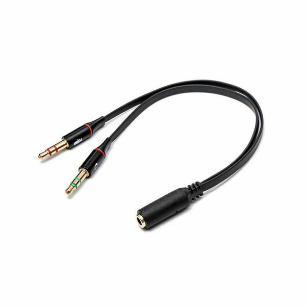 Headphone Y Adapter - 1X 3.5mm Female to 2X 3.5mm Male