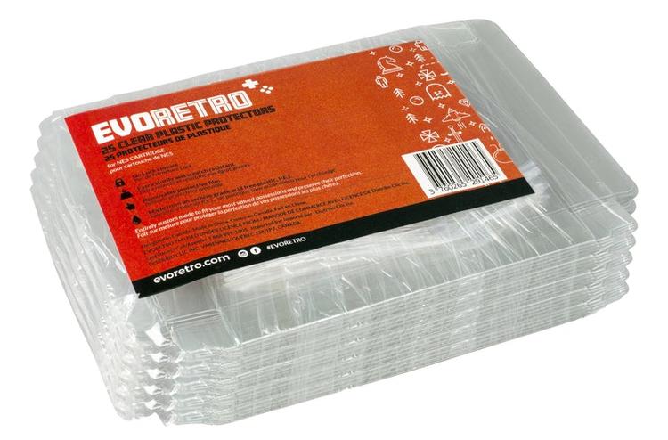 Evoretro - 25 plastic protectors 0.40mm for Nintendo Entertainment system (NES) cartridge - Transparent