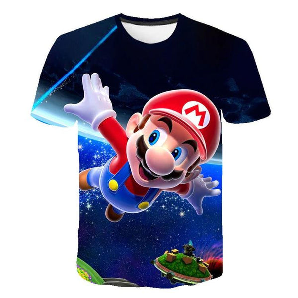 T-shirt de Super Mario Galaxy avec Mario qui vole  ( Grandeur enfants / 9-10 ans )