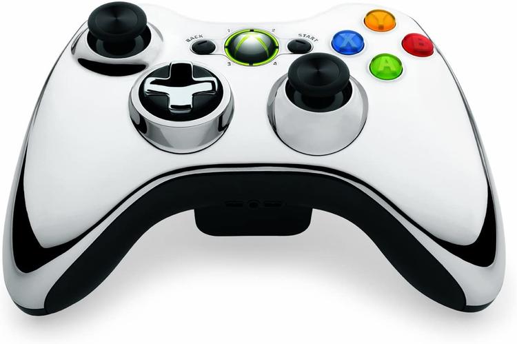Microsoft - Official Wireless Controller for Xbox 360 - Chrome Series Special Edition - Silver ( Box included ) (used)