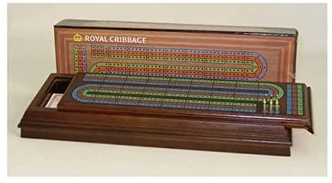 Jeu de cribble Royal avec compartiment  -  Fabriqué en bois de noyer  -  3 pistes