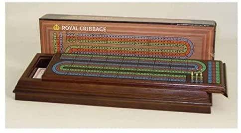 Jeu de cribble Royal avec compartiment  -  Fabriqué en bois de noyer  -  3 pistes