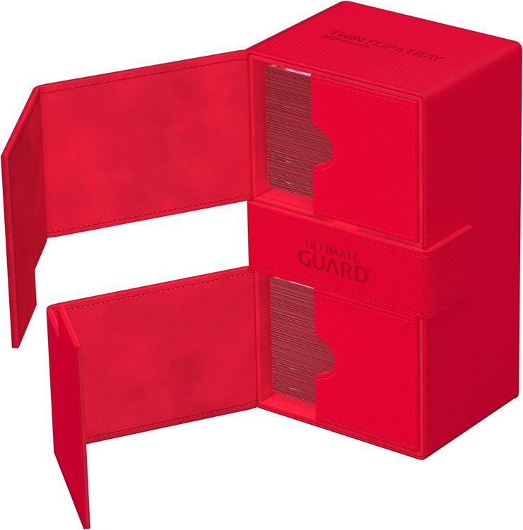 Ultimate Guard - 200+ Card Deck Box - Twin Flip'n'tray Xenoskin - Red