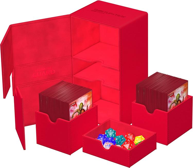 Ultimate Guard - 200+ Card Deck Box - Twin Flip'n'tray Xenoskin - Red