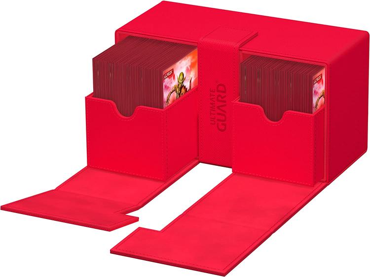 Ultimate Guard - 200+ Card Deck Box - Twin Flip'n'tray Xenoskin - Red