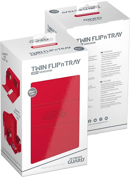 Ultimate Guard - 200+ Card Deck Box - Twin Flip'n'tray Xenoskin - Red