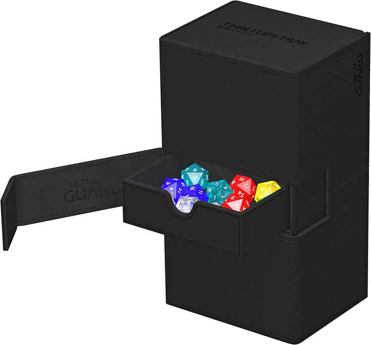 Ultimate Guard - 200+ Card Deck Box - Twin Flip'n'tray Xenoskin - Single Color Black