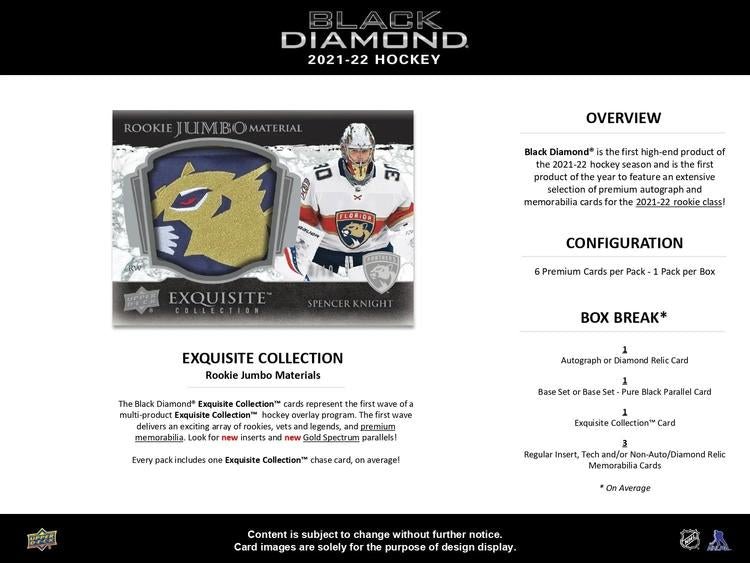 Upper Deck - Hobby Booster Box - Black Diamond 2021-22 Hockey