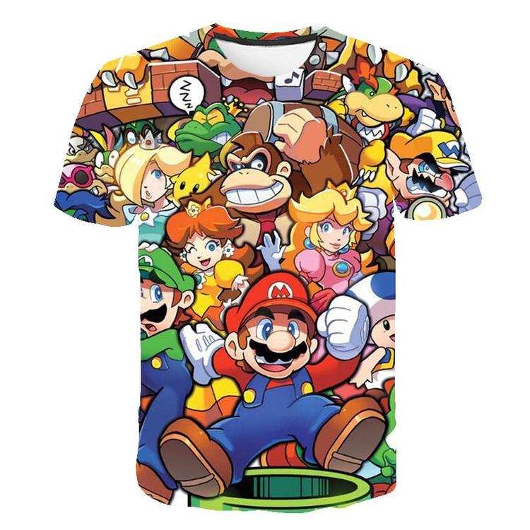 T-shirt de Super Mario Bros.  -  Personnage de Super Mario  ( Grandeur enfants / 7-8 ans )
