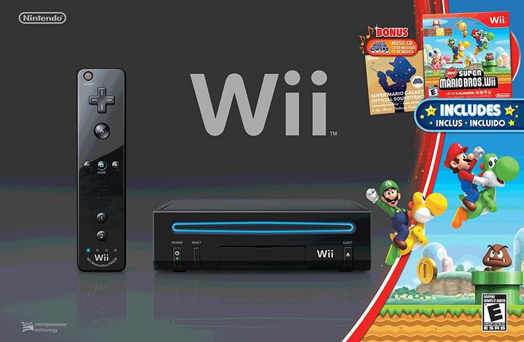 Nintendo Wii - Modèle 2 édition New Super Mario Bros. -  Noire (usagé)