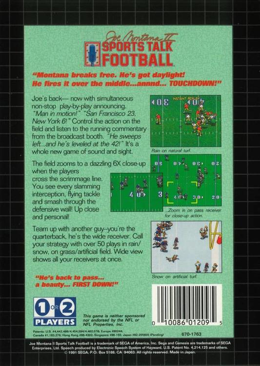 Joe Montana II: Sports Talk Football (used)