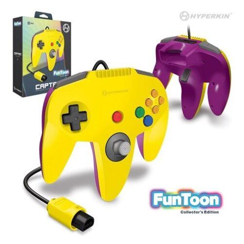 Hyperkin - manette captain premium édition de collection funtoon pour Nintendo 64  -  jaune et violet