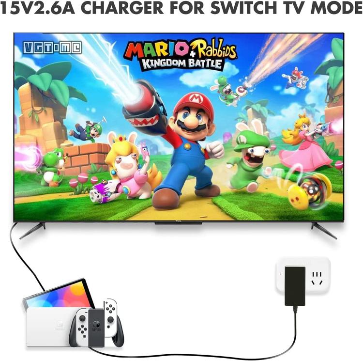 Power supply for Nintendo Switch with 1.5 meter cable