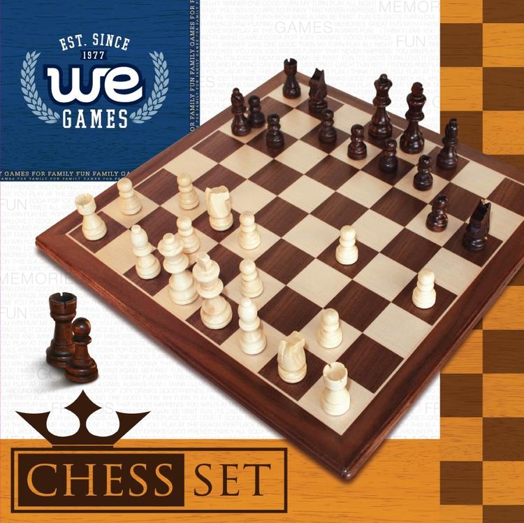 12 inch Walnut wood chess set