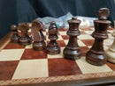 38.1cm Inlaid Walnut Wood Chess and Checkers Set with Drawer