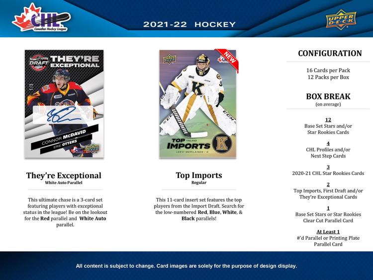 Upper Deck - Booster Hobby -  CHL - Canadian Hockey League - 2021-22 Hockey