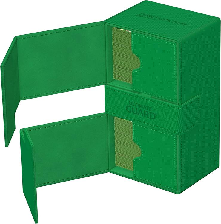 Ultimate Guard - 200+ Card Deck Box - Twin Flip'n'tray Xenoskin - Monocolor Green