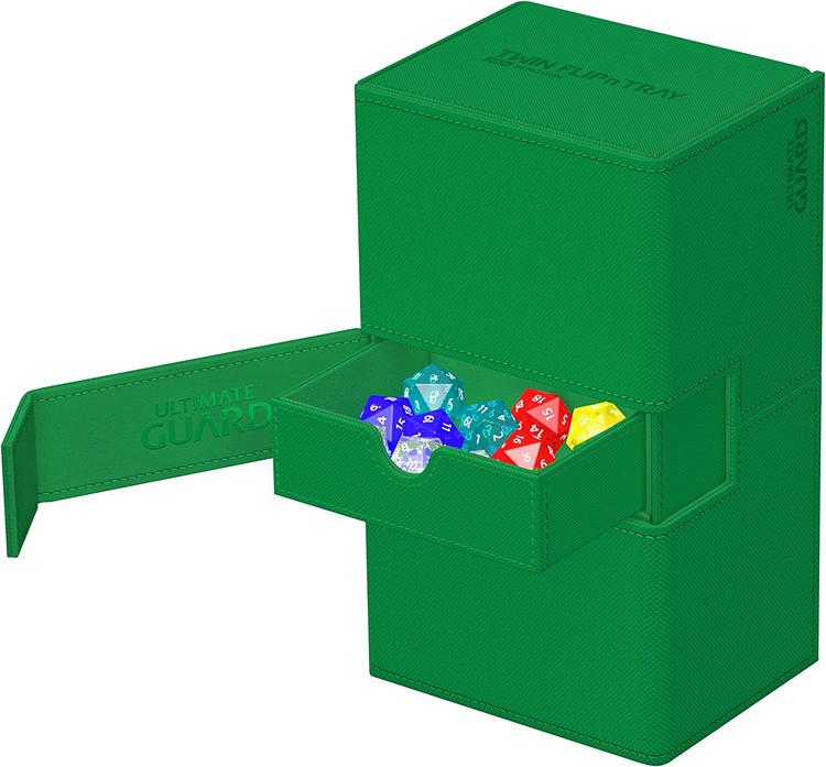 Ultimate Guard - boîte de deck de 200+ cartes  -  Twin Flip'n'tray Xenoskin  -  Monocouleur Vert