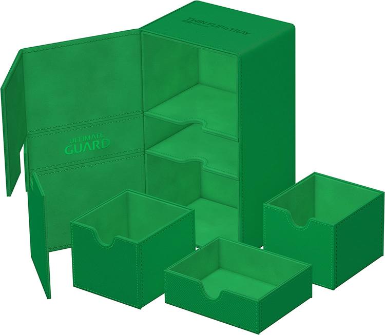 Ultimate Guard - boîte de deck de 200+ cartes  -  Twin Flip'n'tray Xenoskin  -  Monocouleur Vert