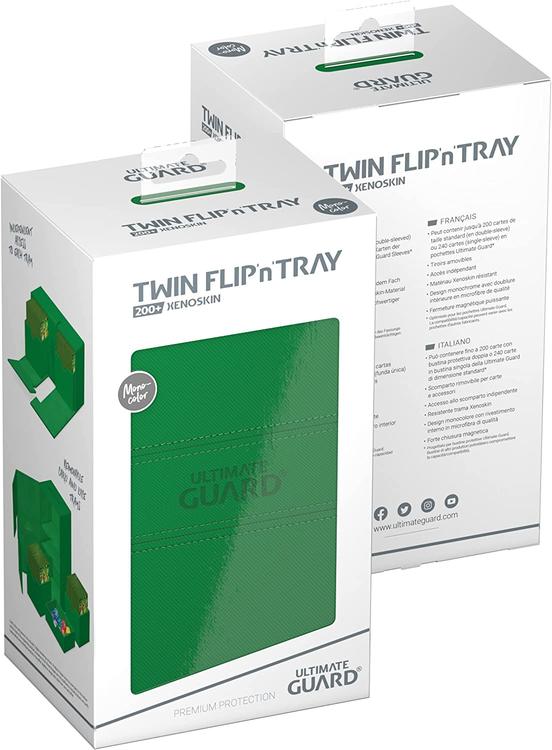 Ultimate Guard - boîte de deck de 200+ cartes  -  Twin Flip'n'tray Xenoskin  -  Monocouleur Vert