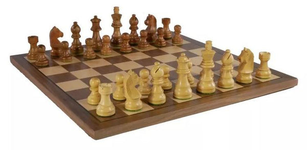 WorldWise - Jeu d'échecs de 14 pouces en bois de noyer et érable