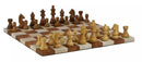 WorldWise 14-inch Wood and Leatherette Chess Set in Caramel and Cream
