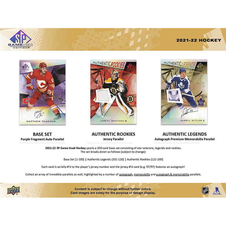 Upper Deck - Booster Hobby - 2021-22 Hockey SP GameUsed Edition