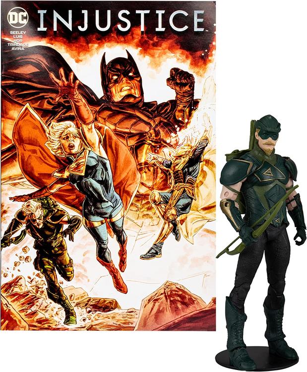 McFarlane - DC Direct - Figurine DC de 17.8cm  -  DC Injustice 2 Comic inclus  -  Green Arrow