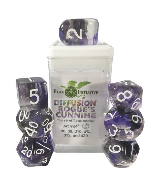 Role 4 initiative - Set of 7 polyhedral dice - Rogue's Cunning broadcast