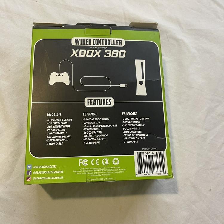 Old Skool - Wired Controller for Xbox 360 - White