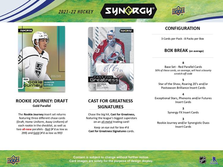 Upper Deck - Booster Hobby - 2021-22 Synergy Hockey