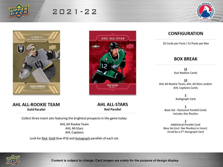 Upper Deck - Booster Hobby - 2021-22 AHL American Hockey League
