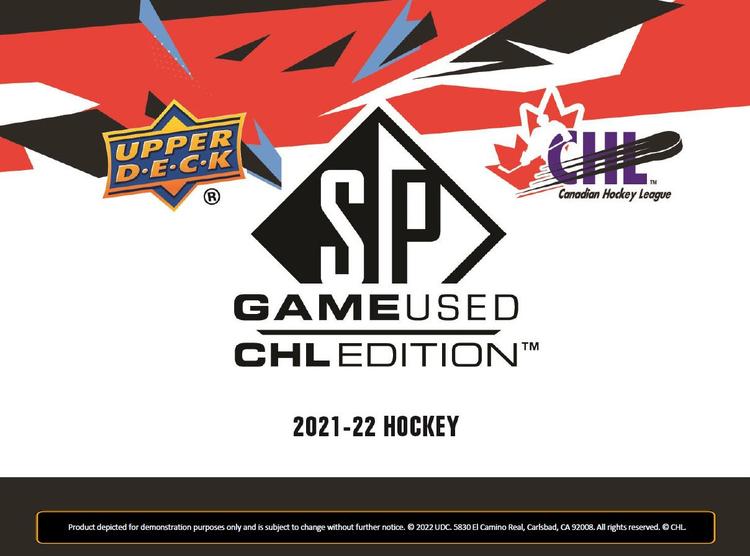 Upper Deck - Hobby Booster Box - SP Game used CHL edition 2021-22 Hockey